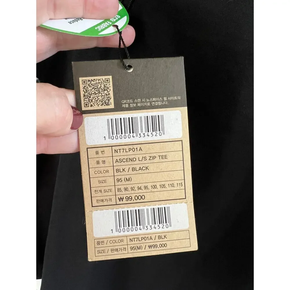 The North Face Made in Korea Black White 1/4 Zip Long Sleeve US Men’s Small - Picture 8 of 13